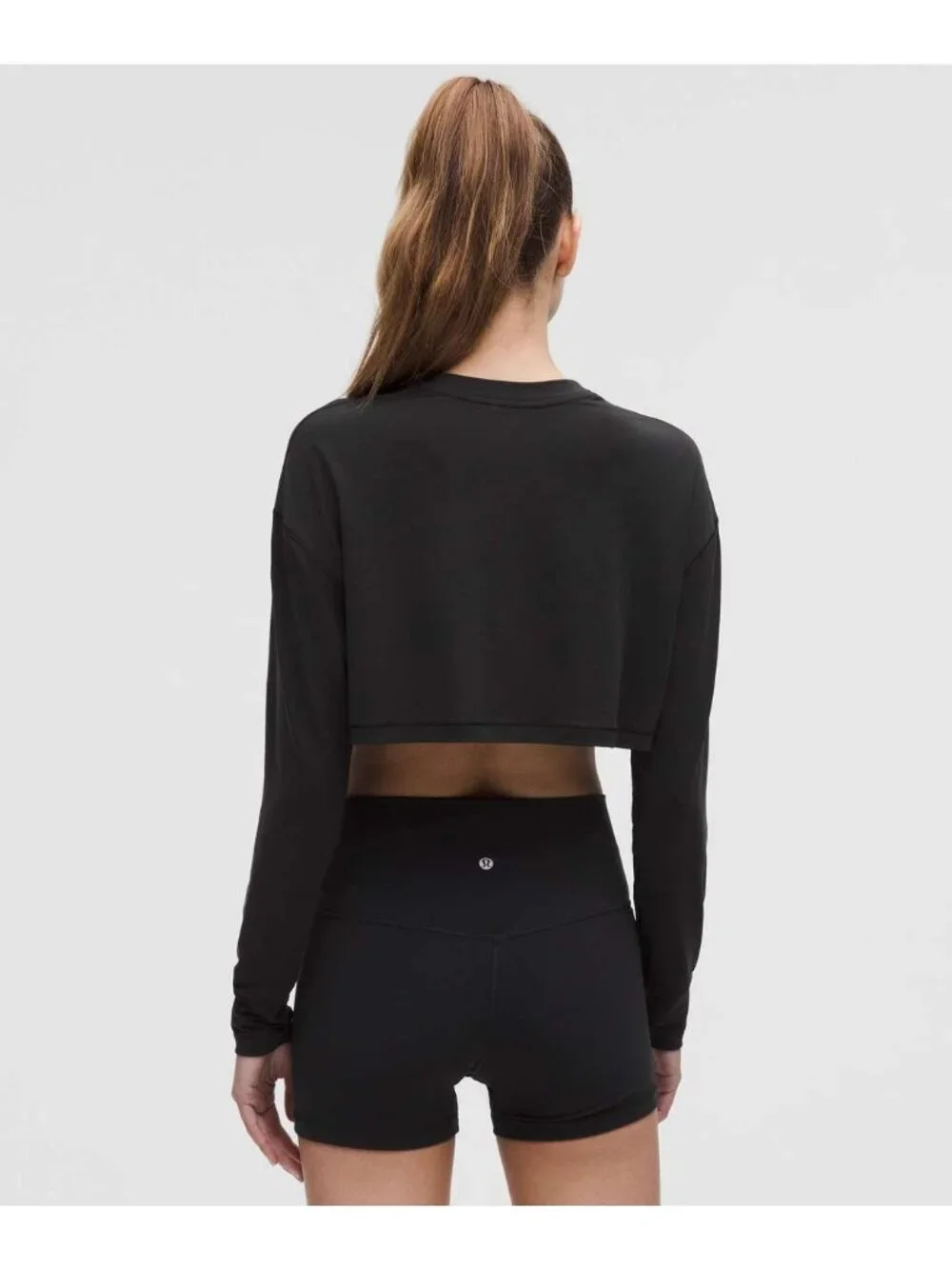 Lululemon Jersey Training Super-Cropped Loose-Fit Long-Sleeve Athleisure Top XL - Picture 4 of 6